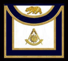 The California Past Master's Masonic Apron, Style B - Round Bib