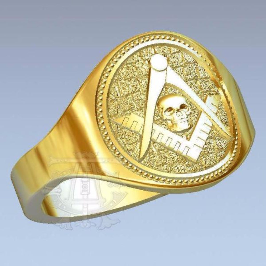 "Remember Thy Creator" Masonic Ring, Gold The Craftsman's Apron