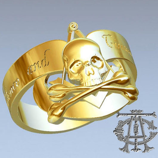 Silence and Circumspection Masonic Ring Gold