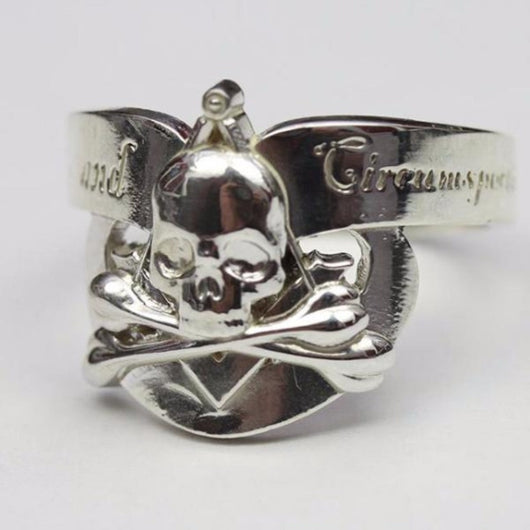 Silence and Circumspection Masonic Ring Silver High Polish