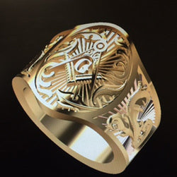 Windsor Cigar Band Masonic Ring Gold