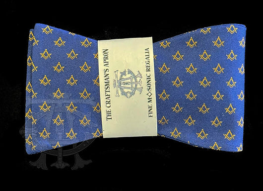 Classic Square and Compass Blue and Gold Bowtie
