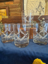Square & Compass Rock Glass (Single, Pair, or Set)