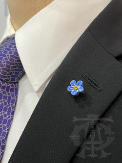 Forget-me-not Lapel Pin Single on Jacket
