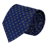 Classic Square and Compasses Necktie Navy Gold