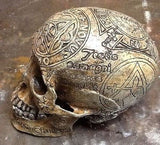 Memento Mori Knight Templar Carved Replica Skull