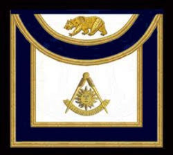 The California Past Master's Masonic Apron, Style B - Round Bib