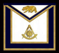 The California Past Master's Masonic Apron, Style B - Triangular Bib