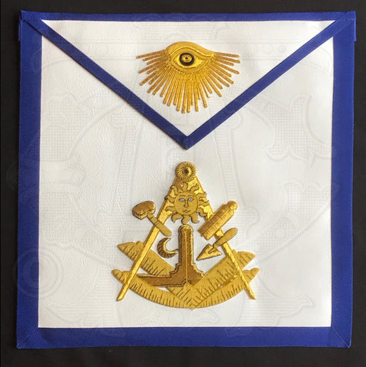 Paul Revere Jewel Past Masters Masonic Apron - Texas Regulation
