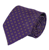 Classic Square and Compasses Necktie Purple with Gold