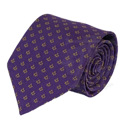 Classic Square and Compasses Necktie Purple with Gold