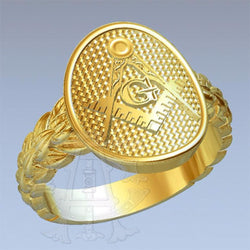 Laurel Masonic Ring Gold