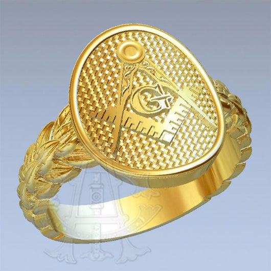 Laurel Masonic Ring Gold