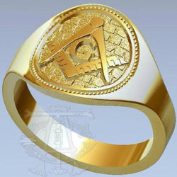 Masters Pavement Masonic Ring Gold