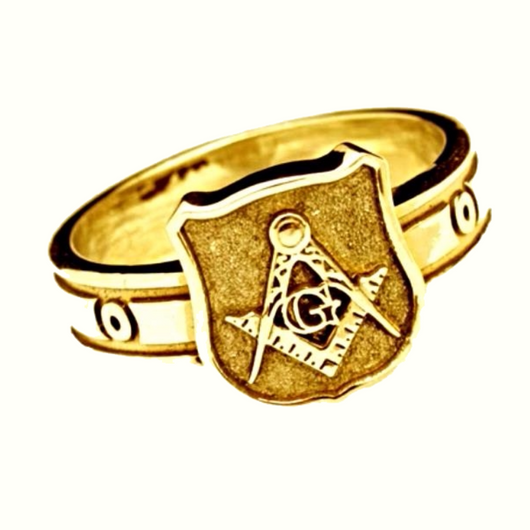 Pillar of Strength Masonic Ring Gold