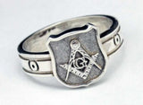 Pillar of Strength Masonic Ring Silver