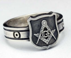 Pillar of Strength Masonic Ring Silver