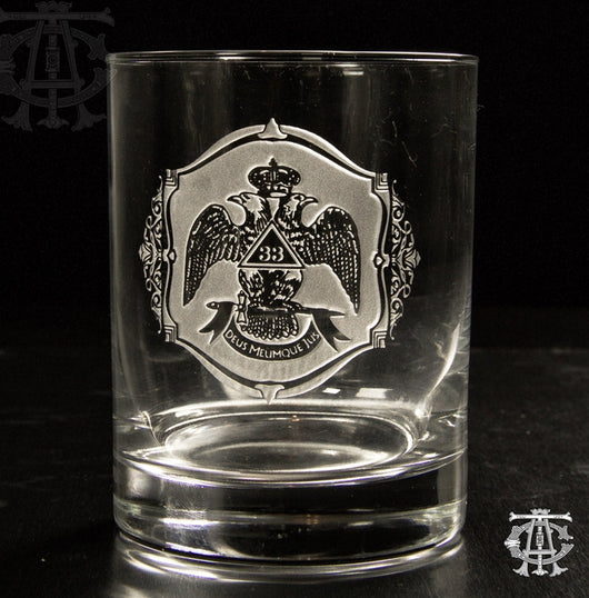 33rd Degree Scottish Rite Masonic Rocks Glass