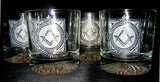 Working Tools Masonic Rocks Glasses (Set of 4)