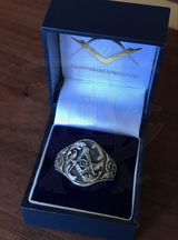 The Windsor Cigar Band Masonic Ring Silver in Box